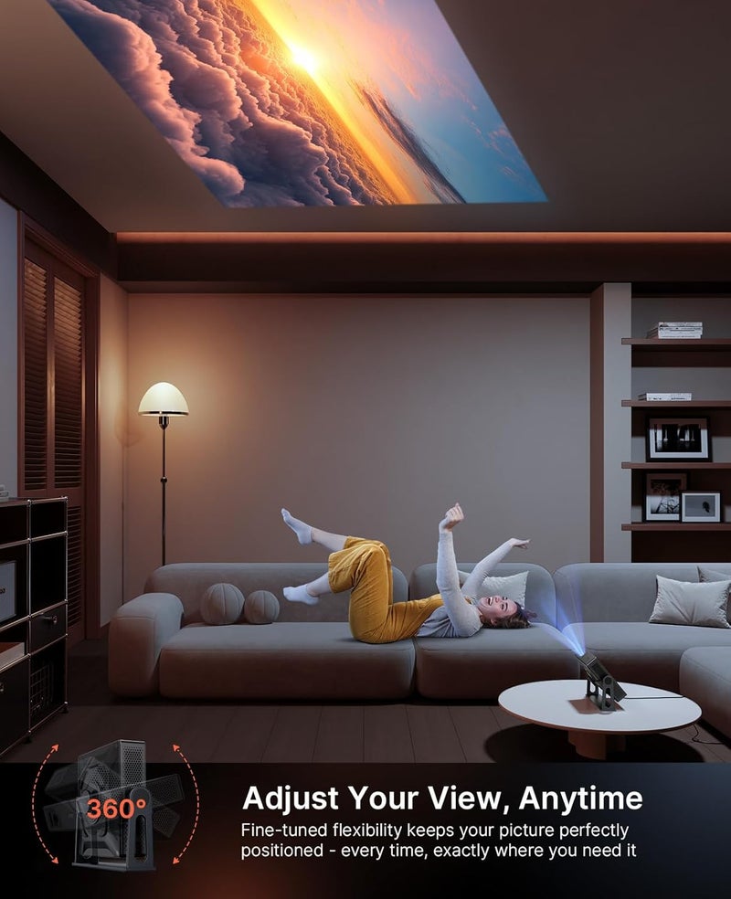 NEXIGO حامل مكتب جيمبال لجهاز عرض نوفا ميني، قابل للتعديل بزاوية 360 درجة، تصميم أنيق مدمج، إعداد سهل، مثالي للسقف، غرفة النوم والفناء الخلفي - Image 2